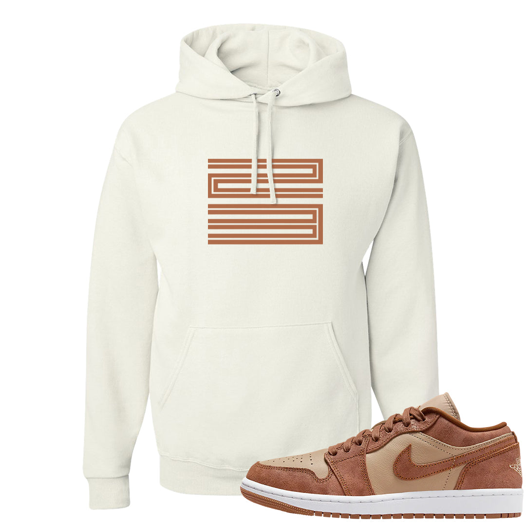 Medium Brown Low 1s Hoodie | Double Line 23, White