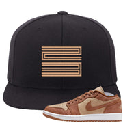 Medium Brown Low 1s Snapback Hat | Double Line 23, Black