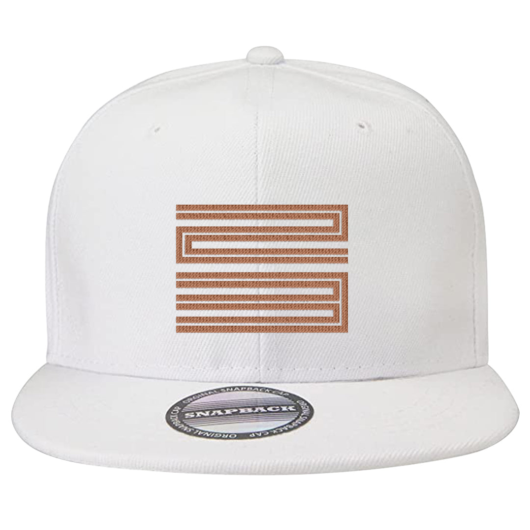 Medium Brown Low 1s Snapback Hat | Double Line 23, White