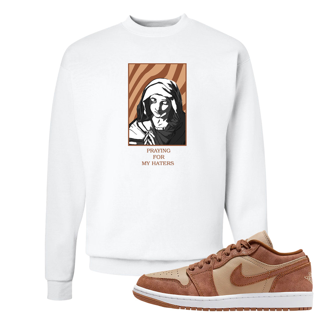 Medium Brown Low 1s Crewneck Sweatshirt | God Told Me, White