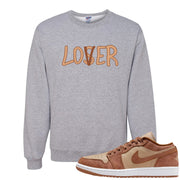 Medium Brown Low 1s Crewneck Sweatshirt | Lover, Ash