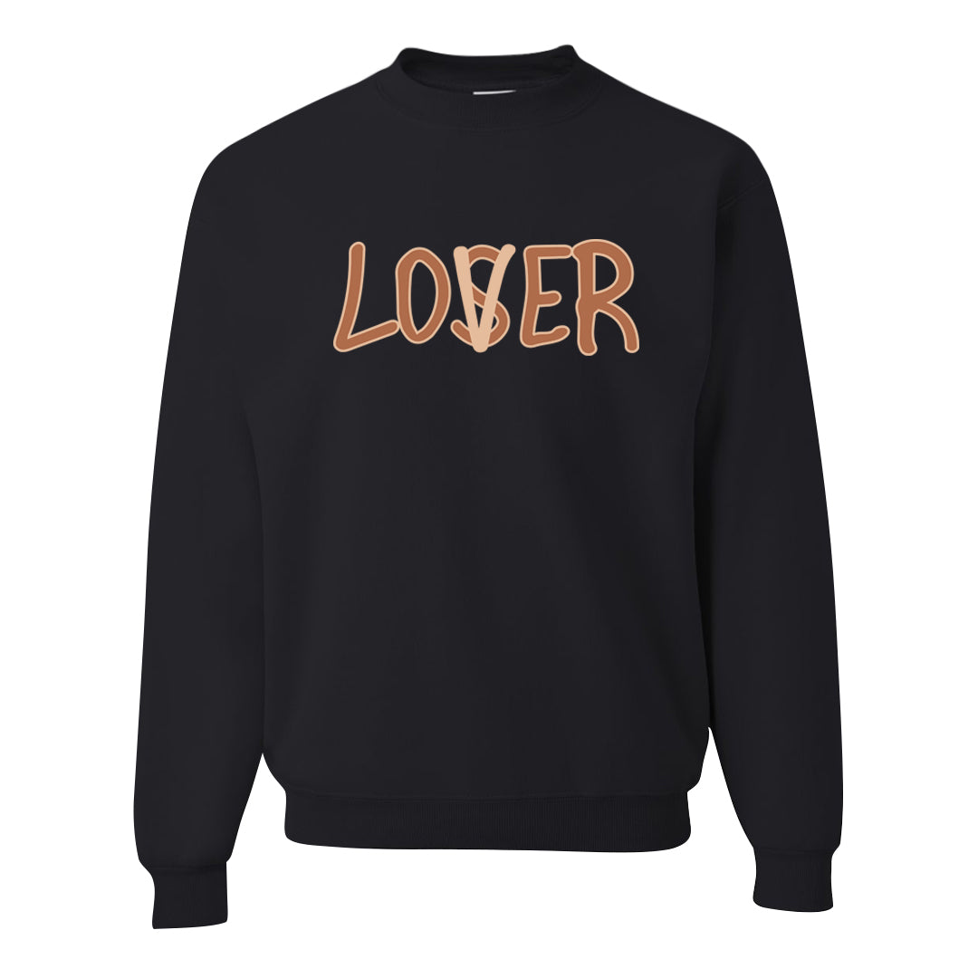 Medium Brown Low 1s Crewneck Sweatshirt | Lover, Black