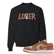 Medium Brown Low 1s Crewneck Sweatshirt | Lover, Black