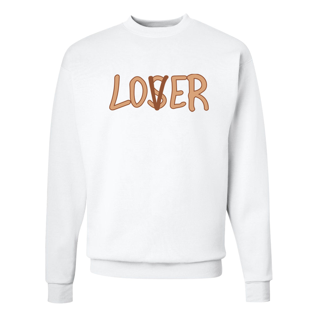 Medium Brown Low 1s Crewneck Sweatshirt | Lover, White