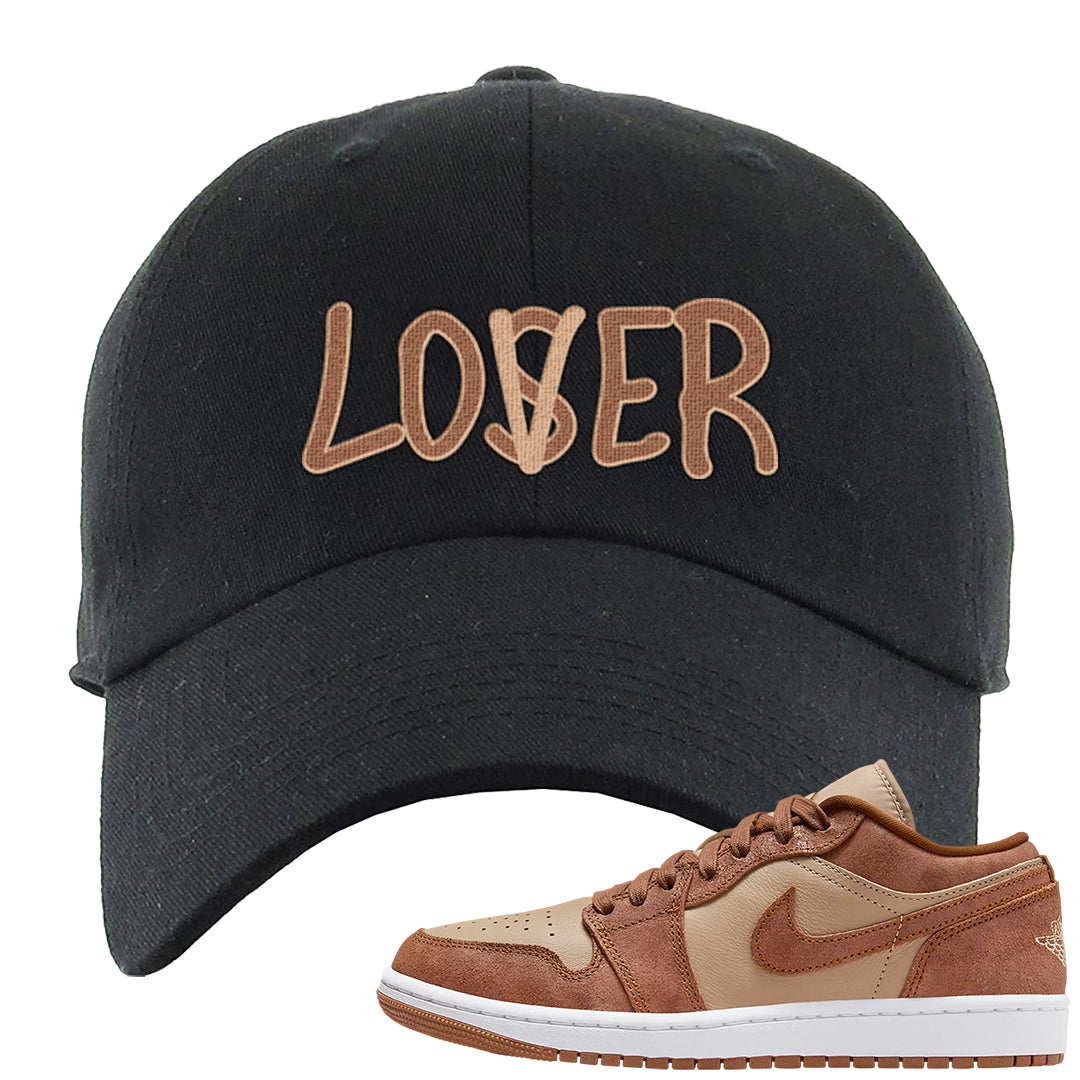 Medium Brown Low 1s Dad Hat | Lover, Black