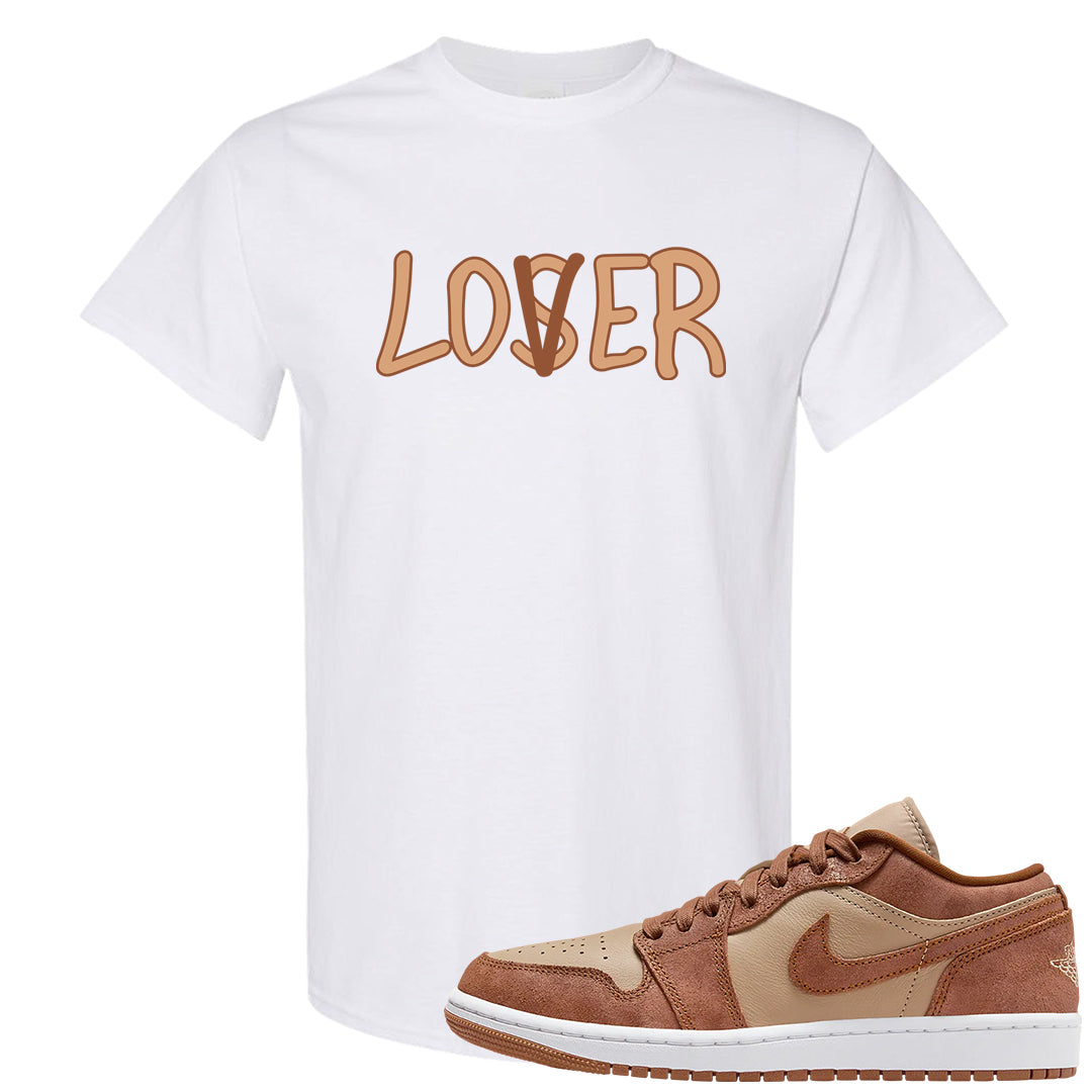 Medium Brown Low 1s T Shirt | Lover, White