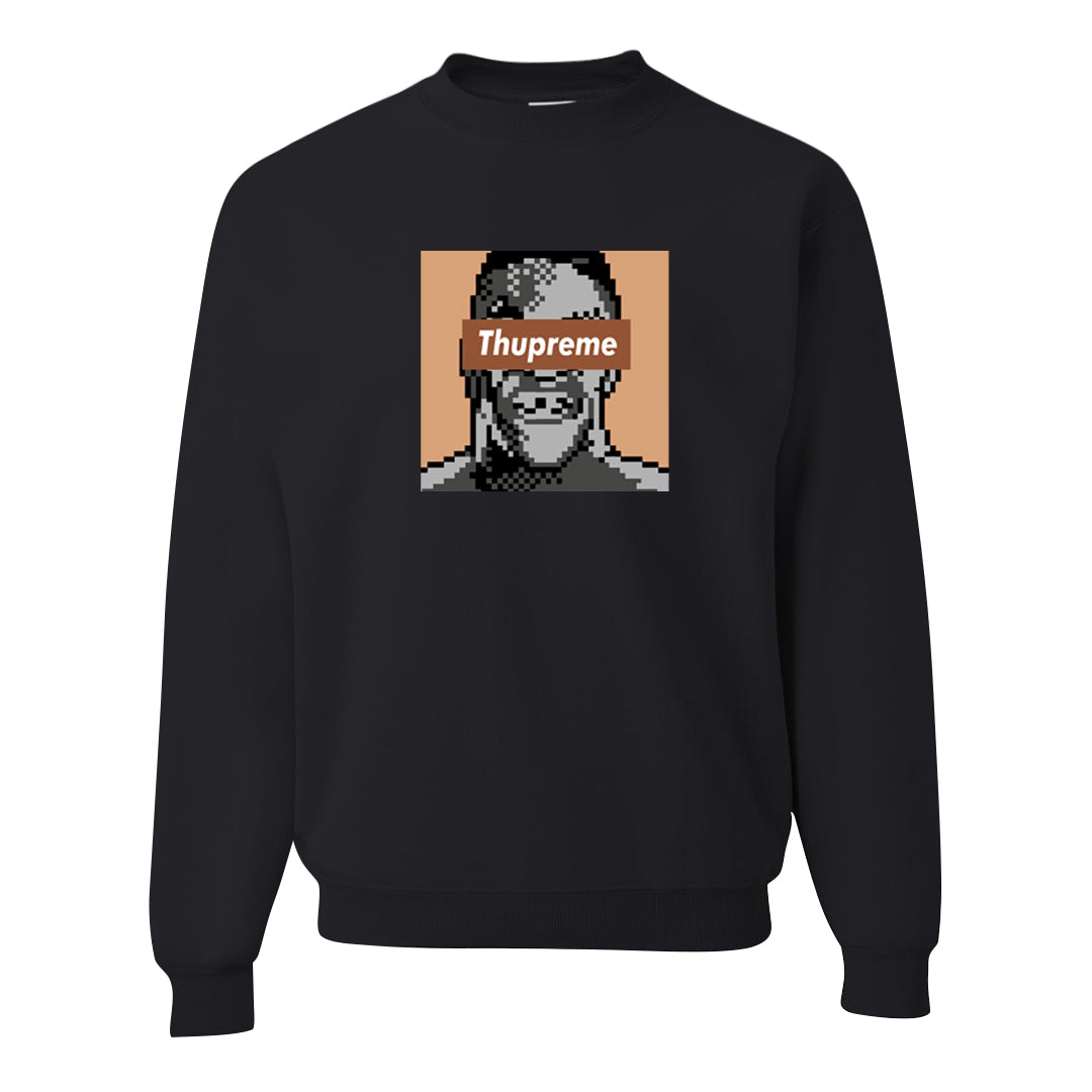 Medium Brown Low 1s Crewneck Sweatshirt | Thupreme, Black