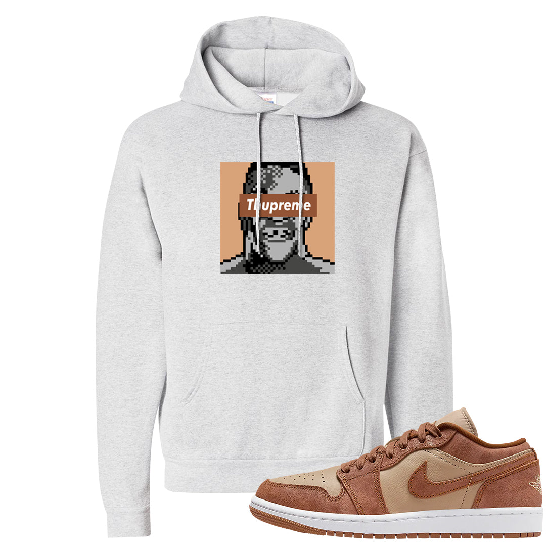 Medium Brown Low 1s Hoodie | Thupreme, Ash