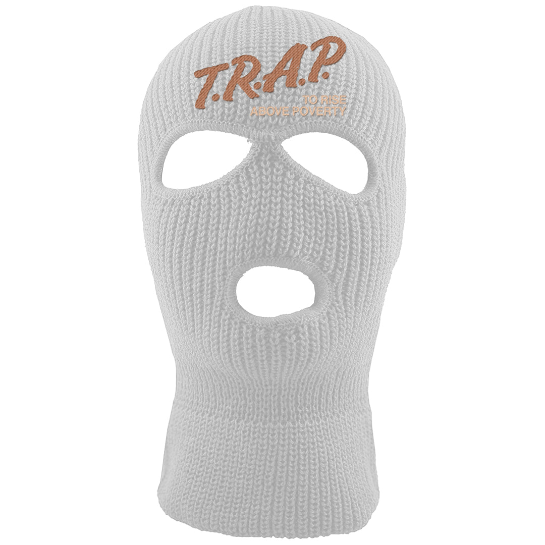 Medium Brown Low 1s Ski Mask | Trap To Rise Above Poverty, White