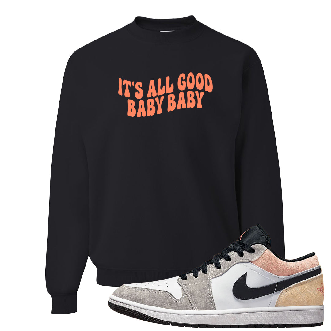 Magic Ember Low 1s Crewneck Sweatshirt | All Good Baby, Black