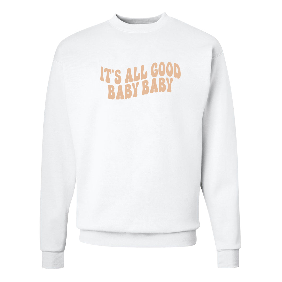 Magic Ember Low 1s Crewneck Sweatshirt | All Good Baby, White