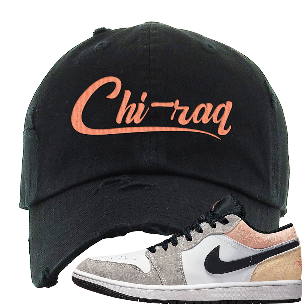 Magic Ember Low 1s Distressed Dad Hat | Chiraq, Black