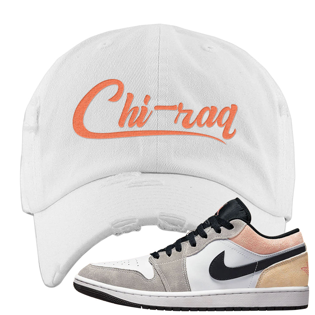 Magic Ember Low 1s Distressed Dad Hat | Chiraq, White