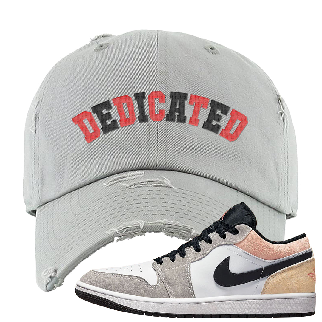 Magic Ember Low 1s Distressed Dad Hat | Dedicated, Light Gray