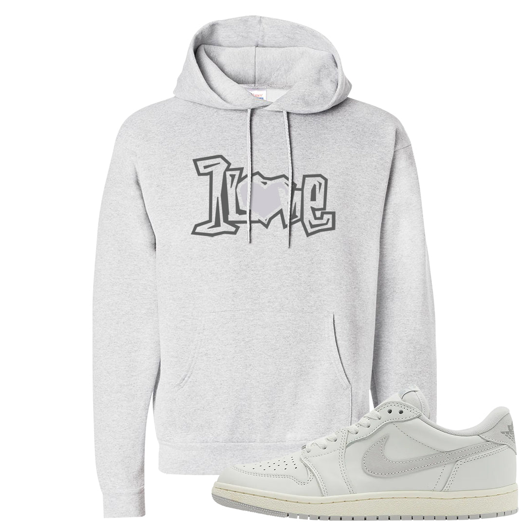 Neutral Grey Low 1s Hoodie | 1 Love, Ash