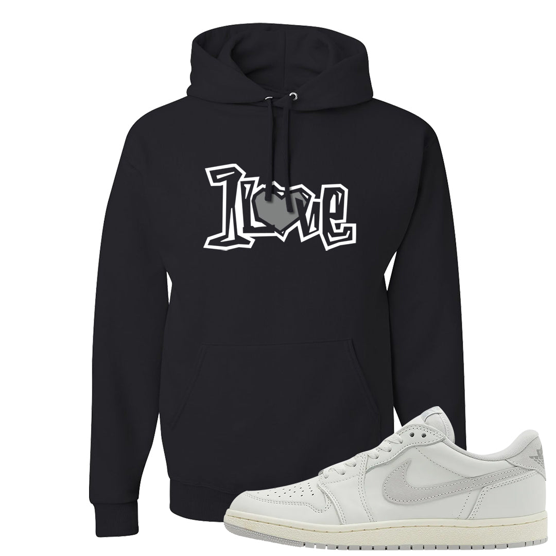 Neutral Grey Low 1s Hoodie | 1 Love, Black