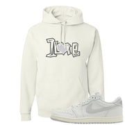 Neutral Grey Low 1s Hoodie | 1 Love, White