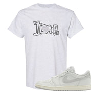 Neutral Grey Low 1s T Shirt | 1 Love, Ash