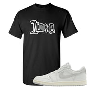 Neutral Grey Low 1s T Shirt | 1 Love, Black