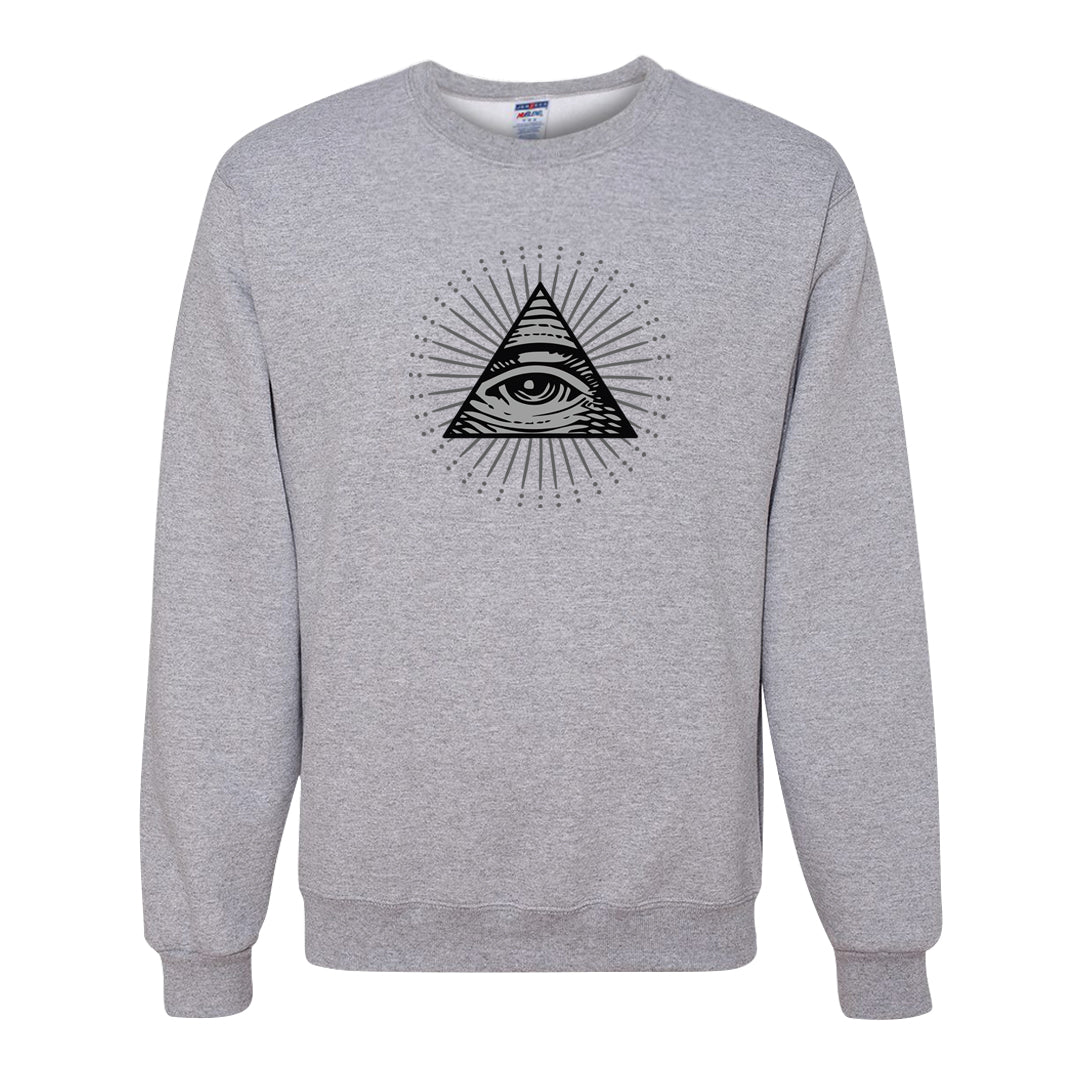 Neutral Grey Low 1s Crewneck Sweatshirt | All Seeing Eye, Ash