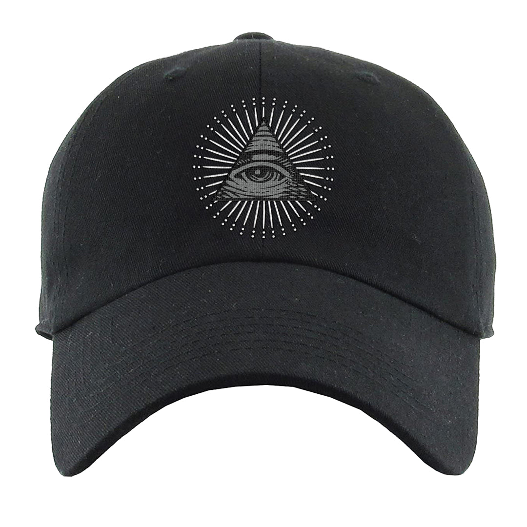 Neutral Grey Low 1s Dad Hat | All Seeing Eye, Black