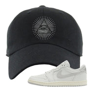 Neutral Grey Low 1s Dad Hat | All Seeing Eye, Black