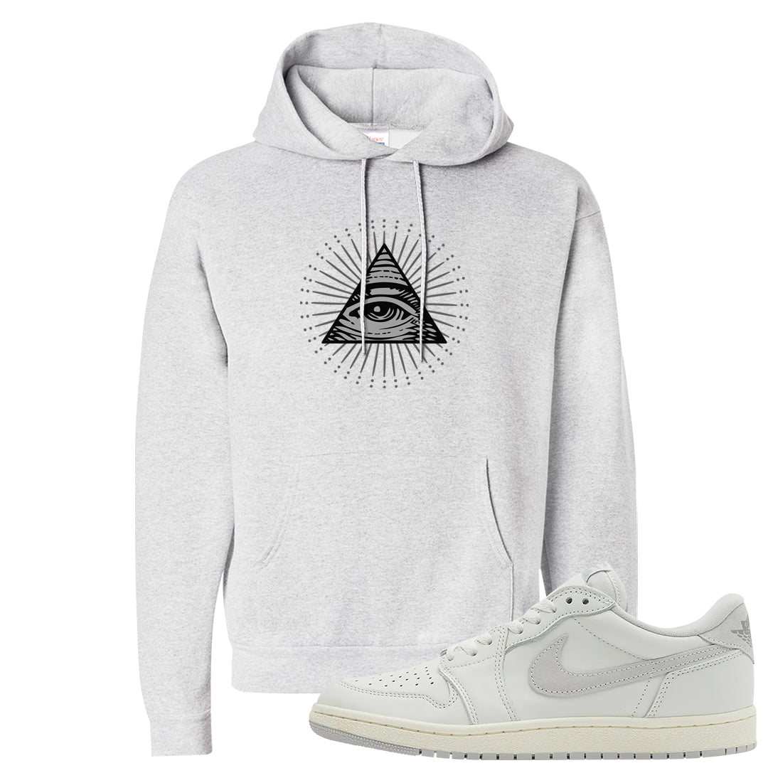 Neutral Grey Low 1s Hoodie | All Seeing Eye, Ash