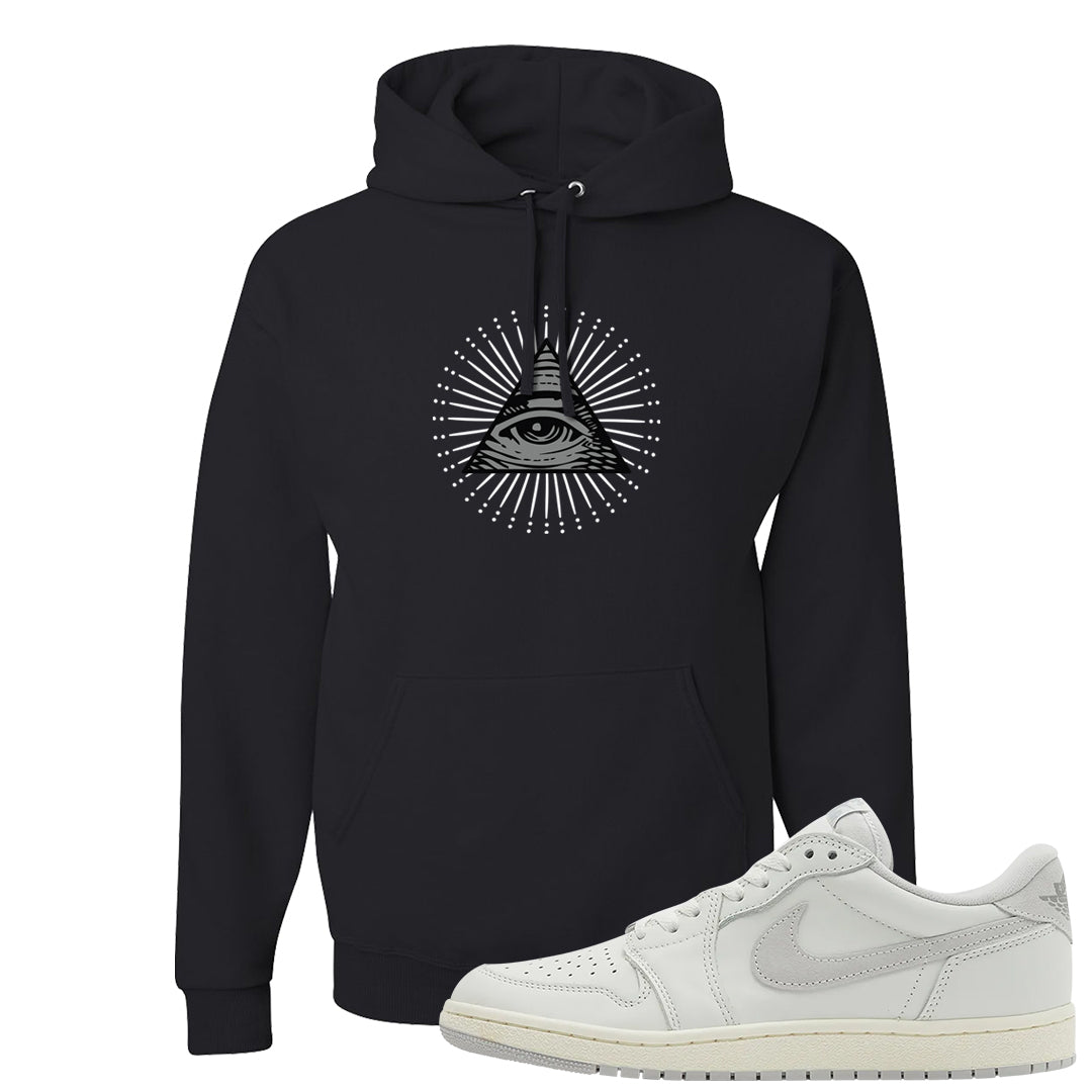 Neutral Grey Low 1s Hoodie | All Seeing Eye, Black