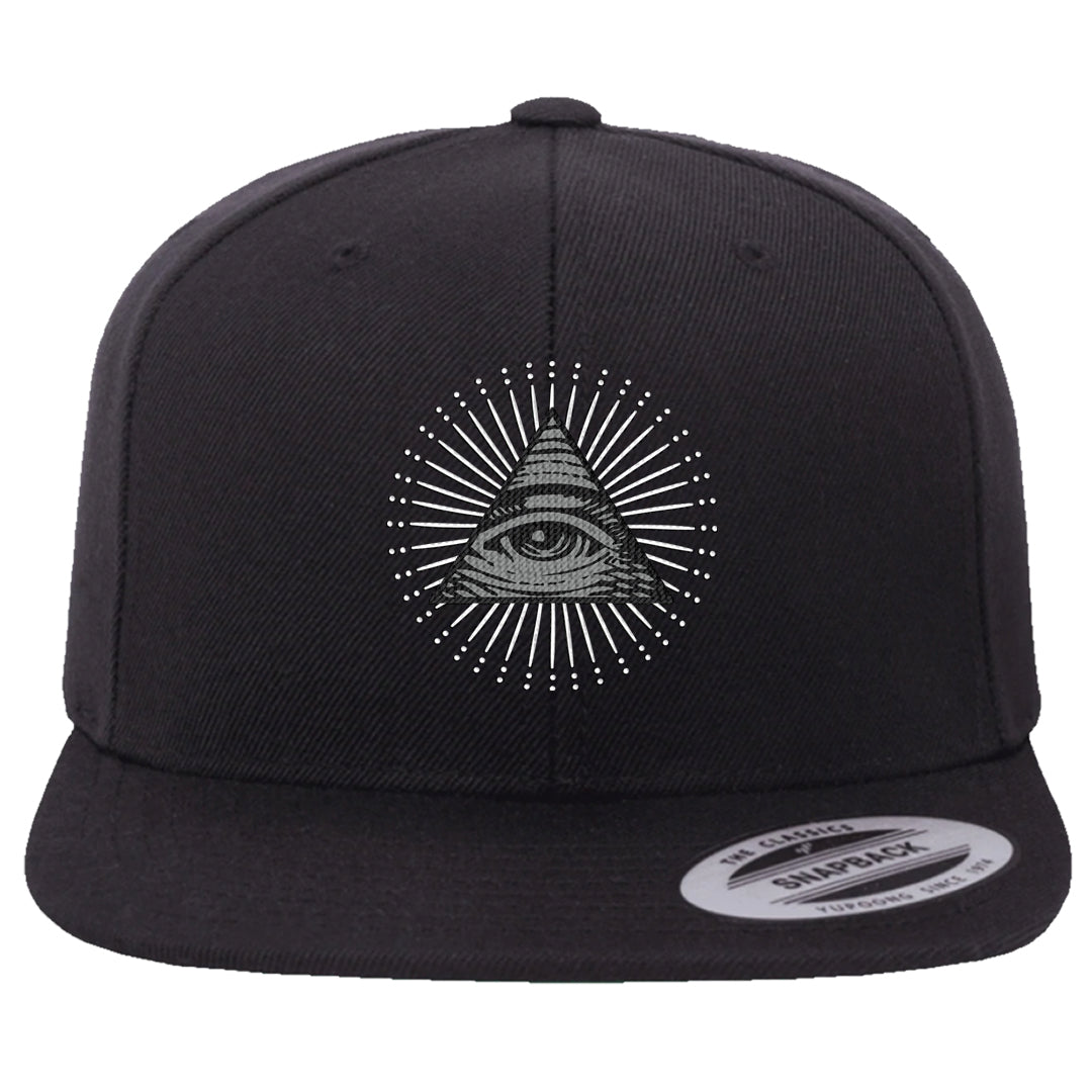 Neutral Grey Low 1s Snapback Hat | All Seeing Eye, Black