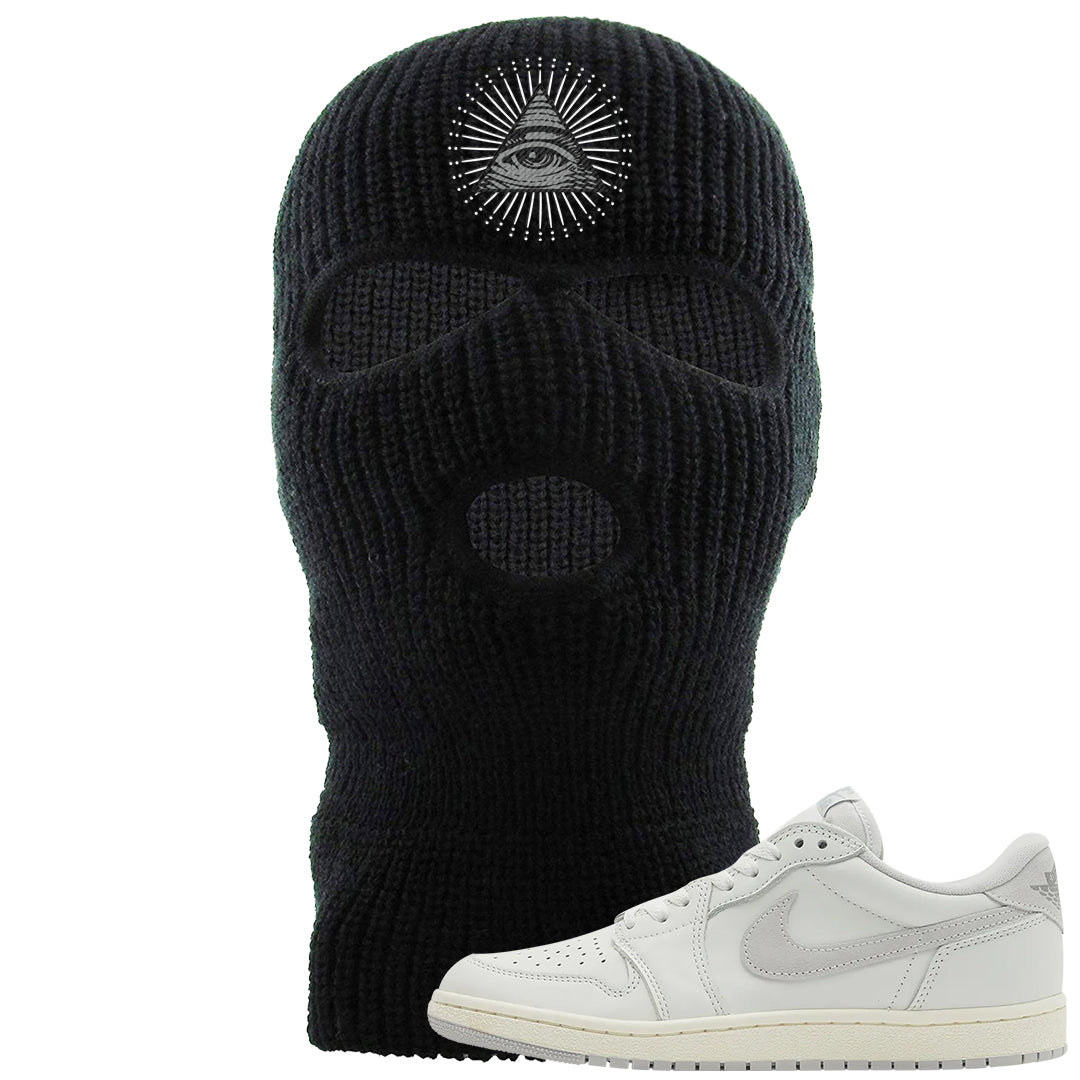 Neutral Grey Low 1s Ski Mask | All Seeing Eye, Black