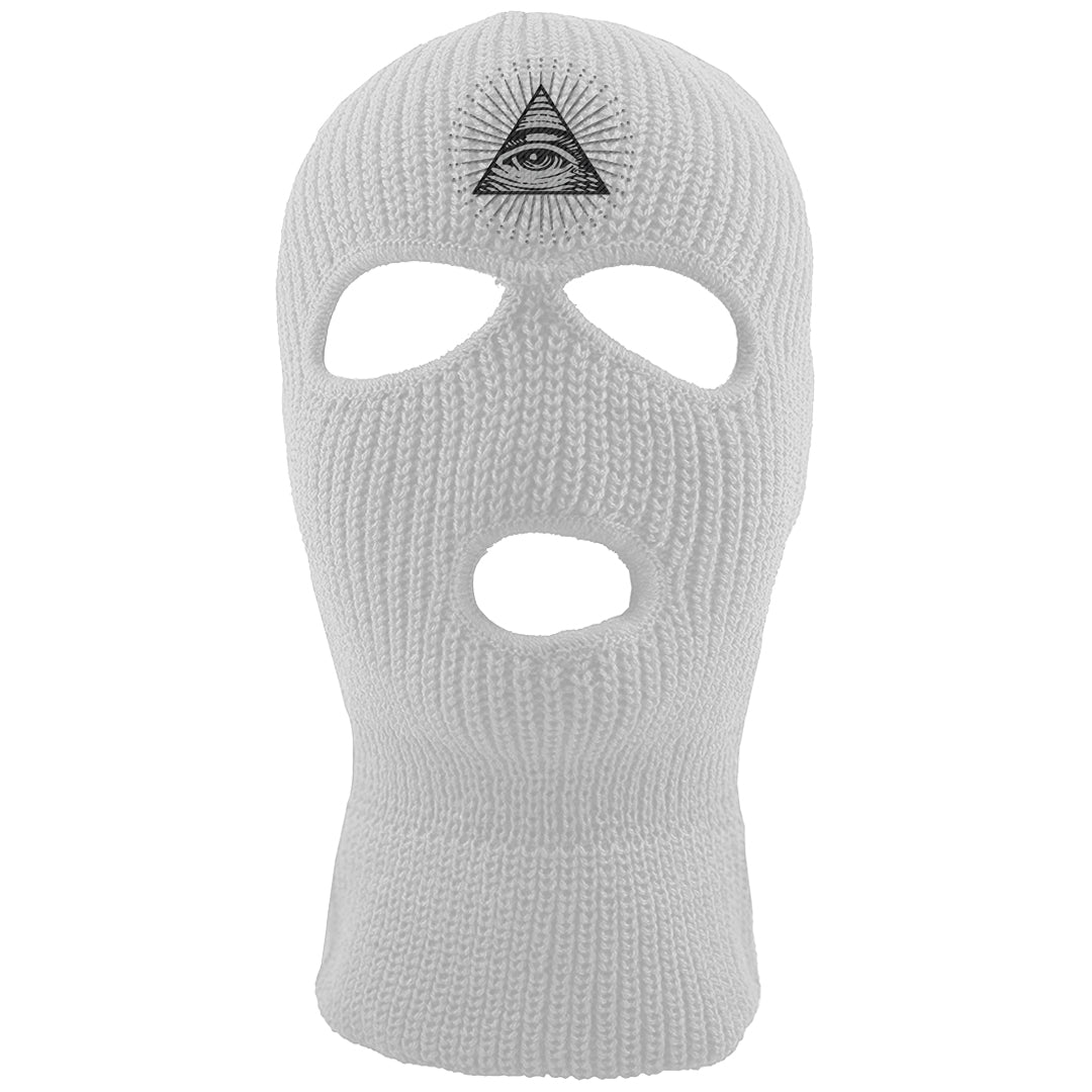 Neutral Grey Low 1s Ski Mask | All Seeing Eye, White