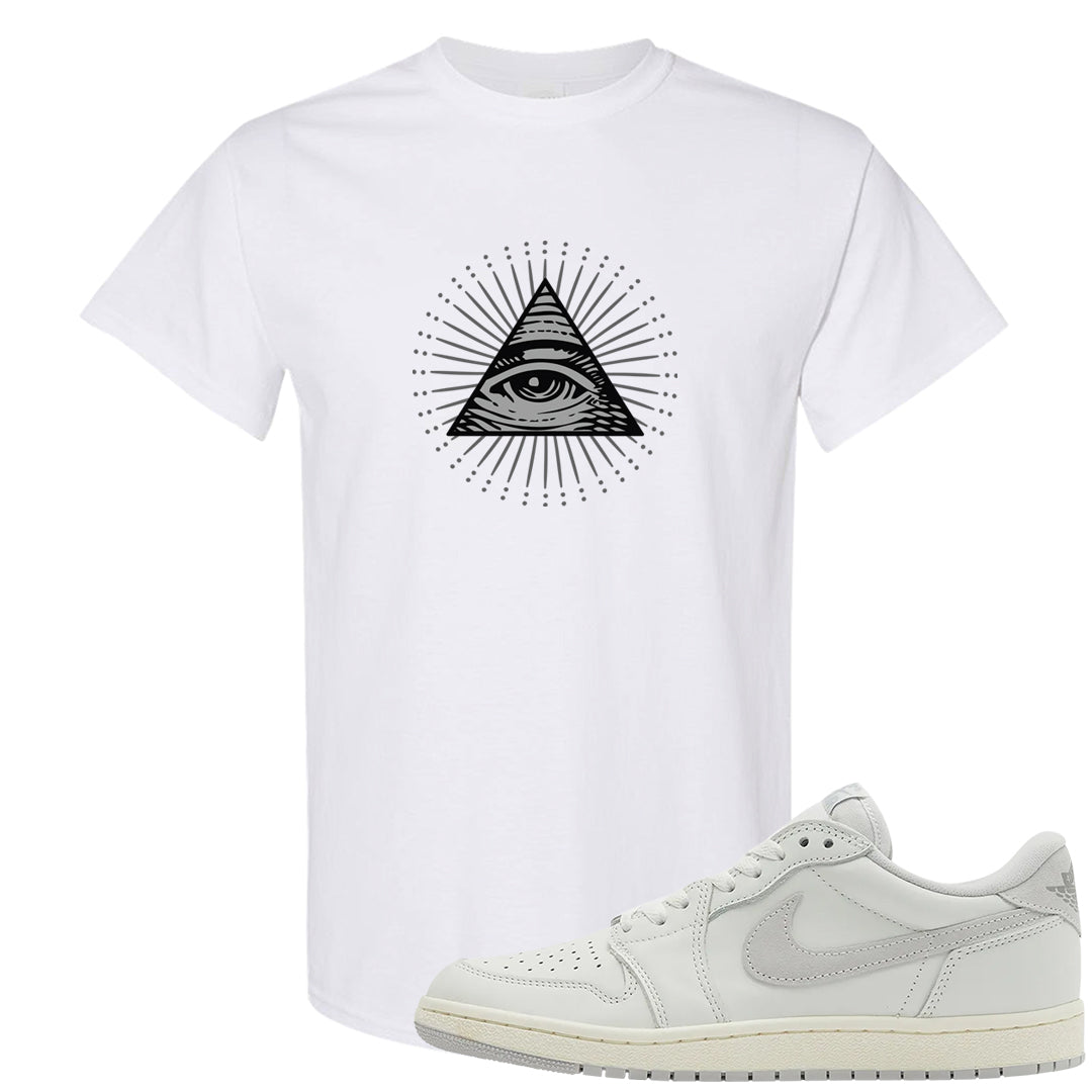 Neutral Grey Low 1s T Shirt | All Seeing Eye, White