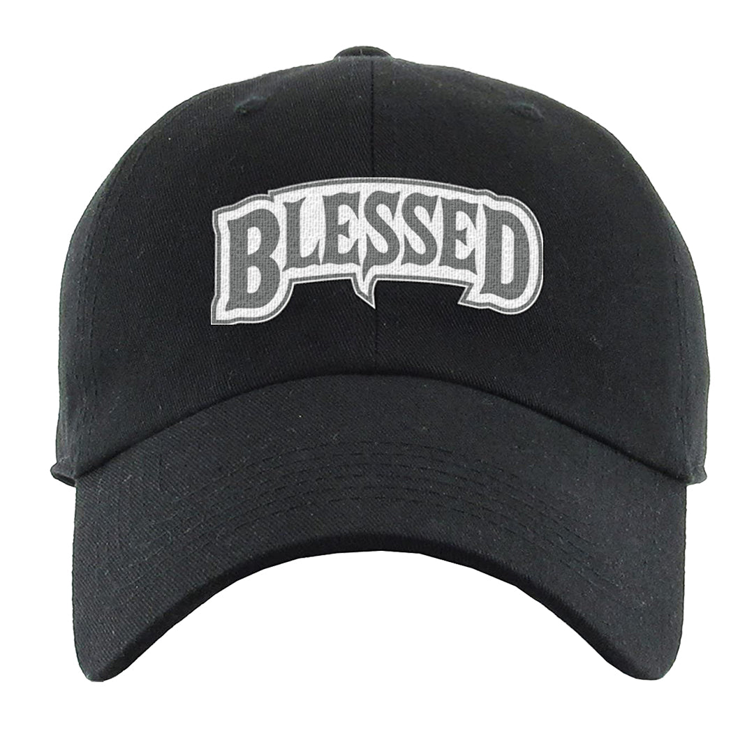 Neutral Grey Low 1s Dad Hat | Blessed Arch, Black