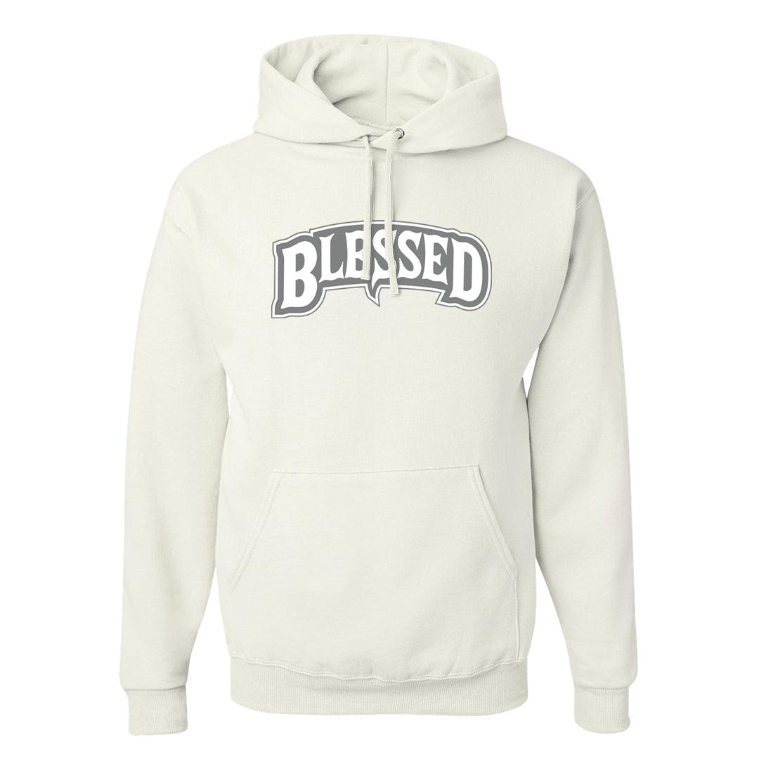 Neutral Grey Low 1s Hoodie | Blessed Arch, White