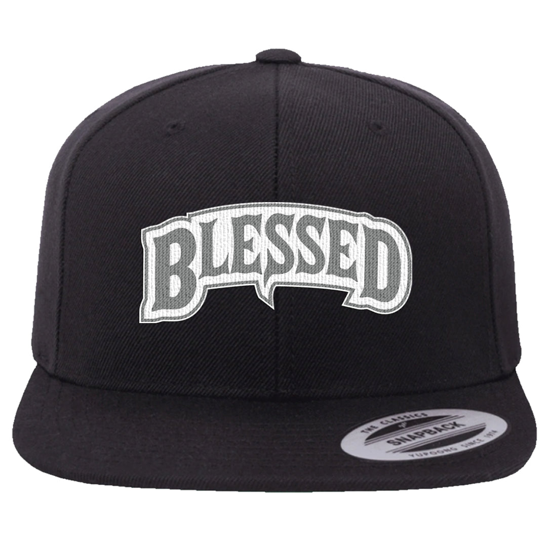 Neutral Grey Low 1s Snapback Hat | Blessed Arch, Black