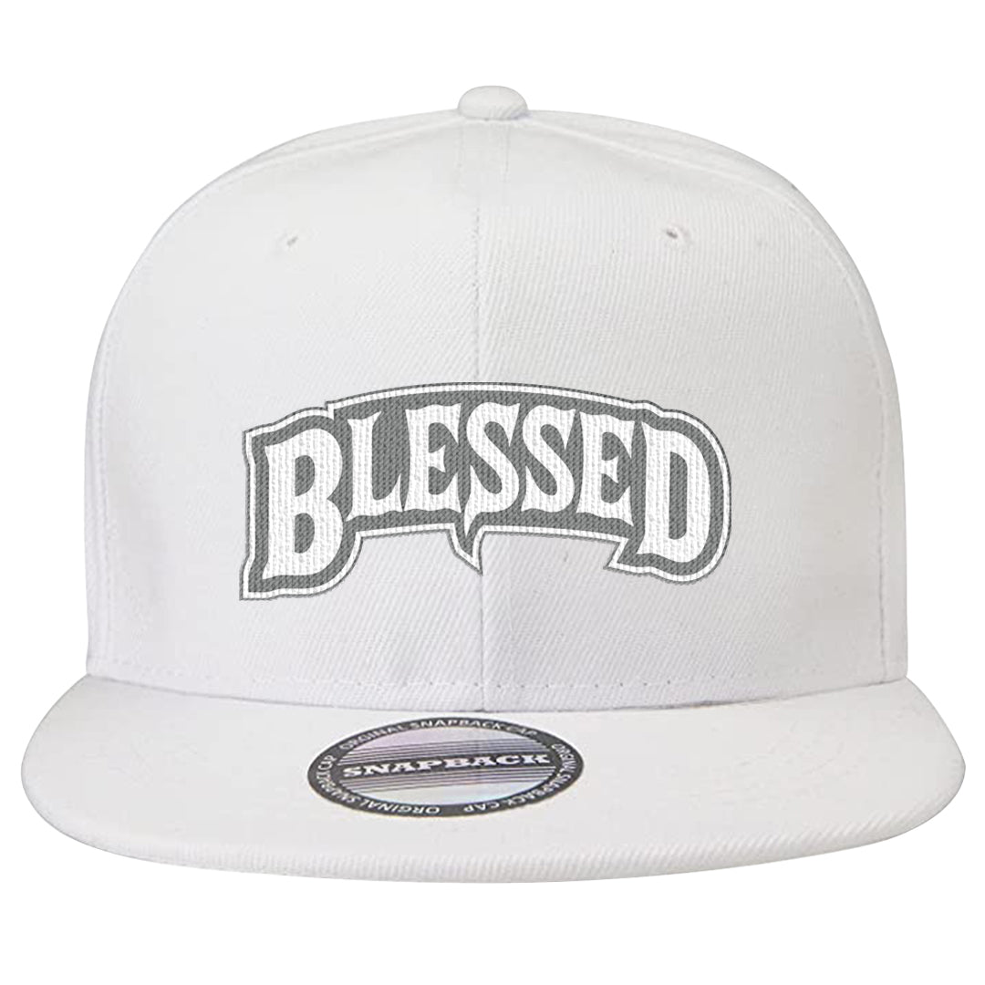 Neutral Grey Low 1s Snapback Hat | Blessed Arch, White