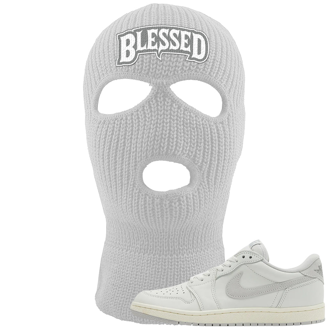 Neutral Grey Low 1s Ski Mask | Blessed Arch, White