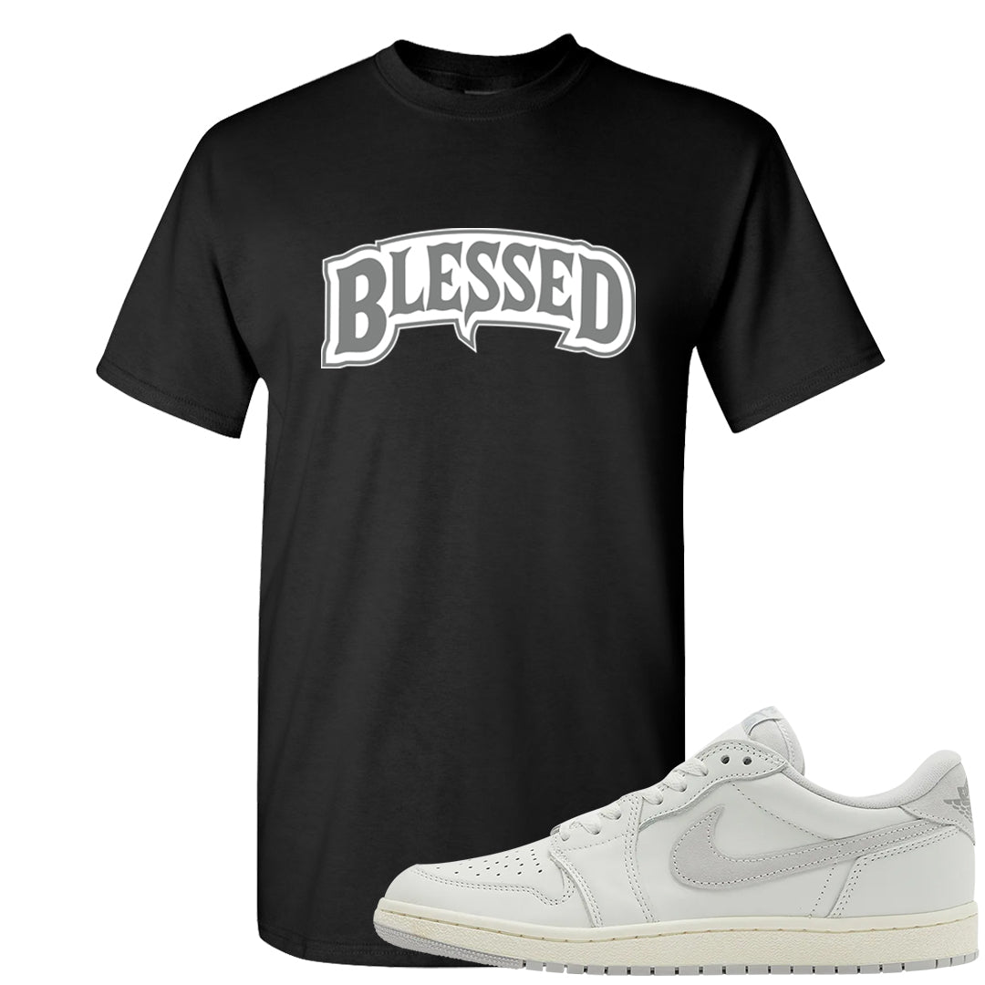 Neutral Grey Low 1s T Shirt | Blessed Arch, Black