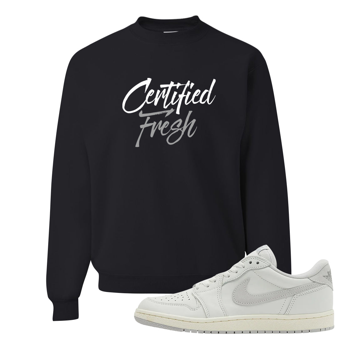 Neutral Grey Low 1s Crewneck Sweatshirt | Certified Fresh, Black