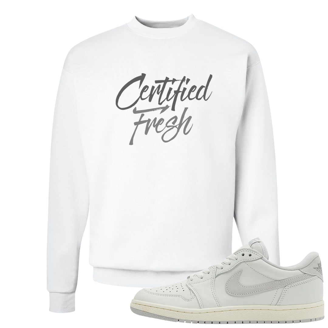 Neutral Grey Low 1s Crewneck Sweatshirt | Certified Fresh, White