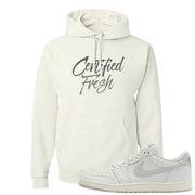 Neutral Grey Low 1s Hoodie | Certified Fresh, White