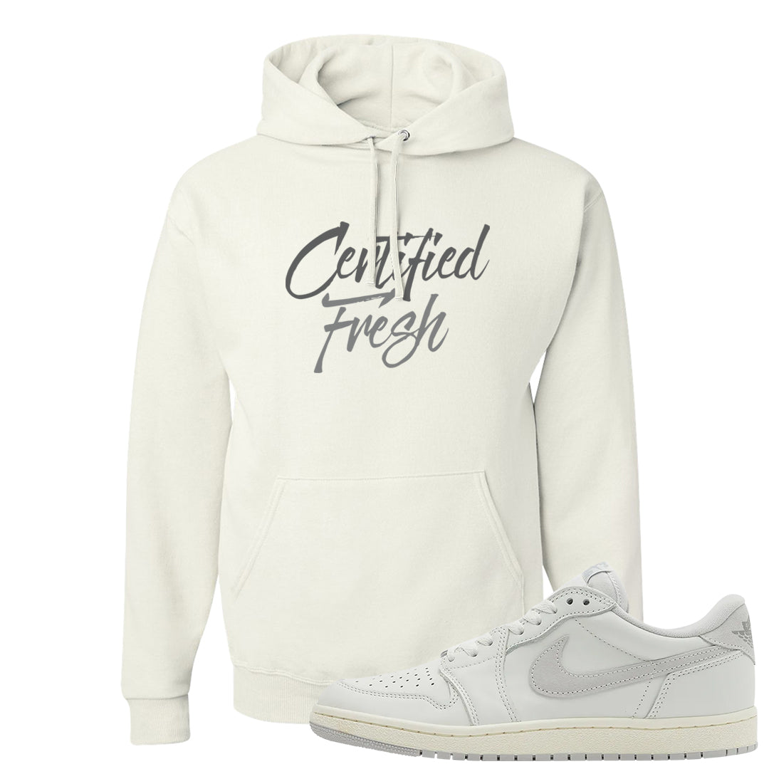 Neutral Grey Low 1s Hoodie | Certified Fresh, White