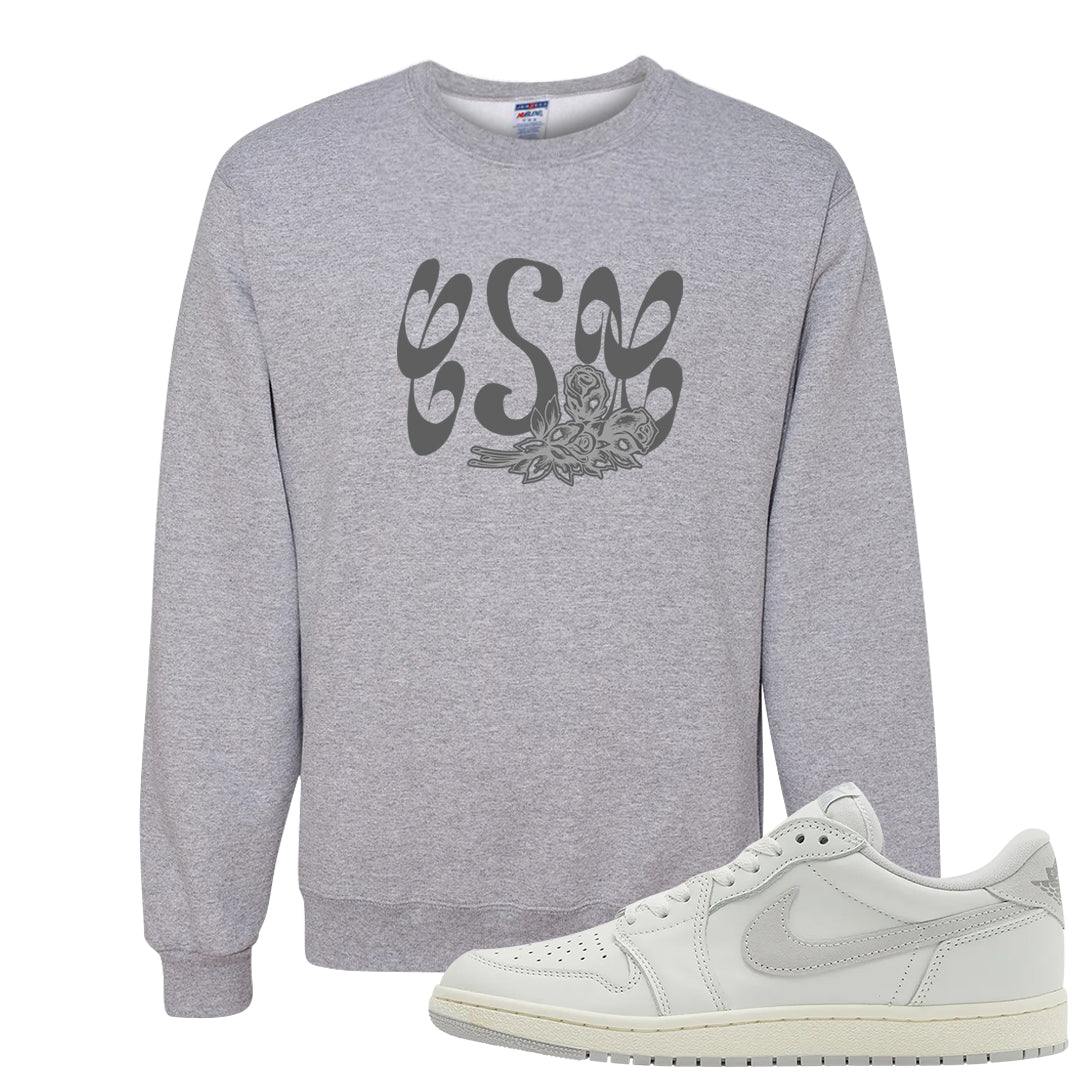 Neutral Grey Low 1s Crewneck Sweatshirt | Certified Sneakerhead, Ash