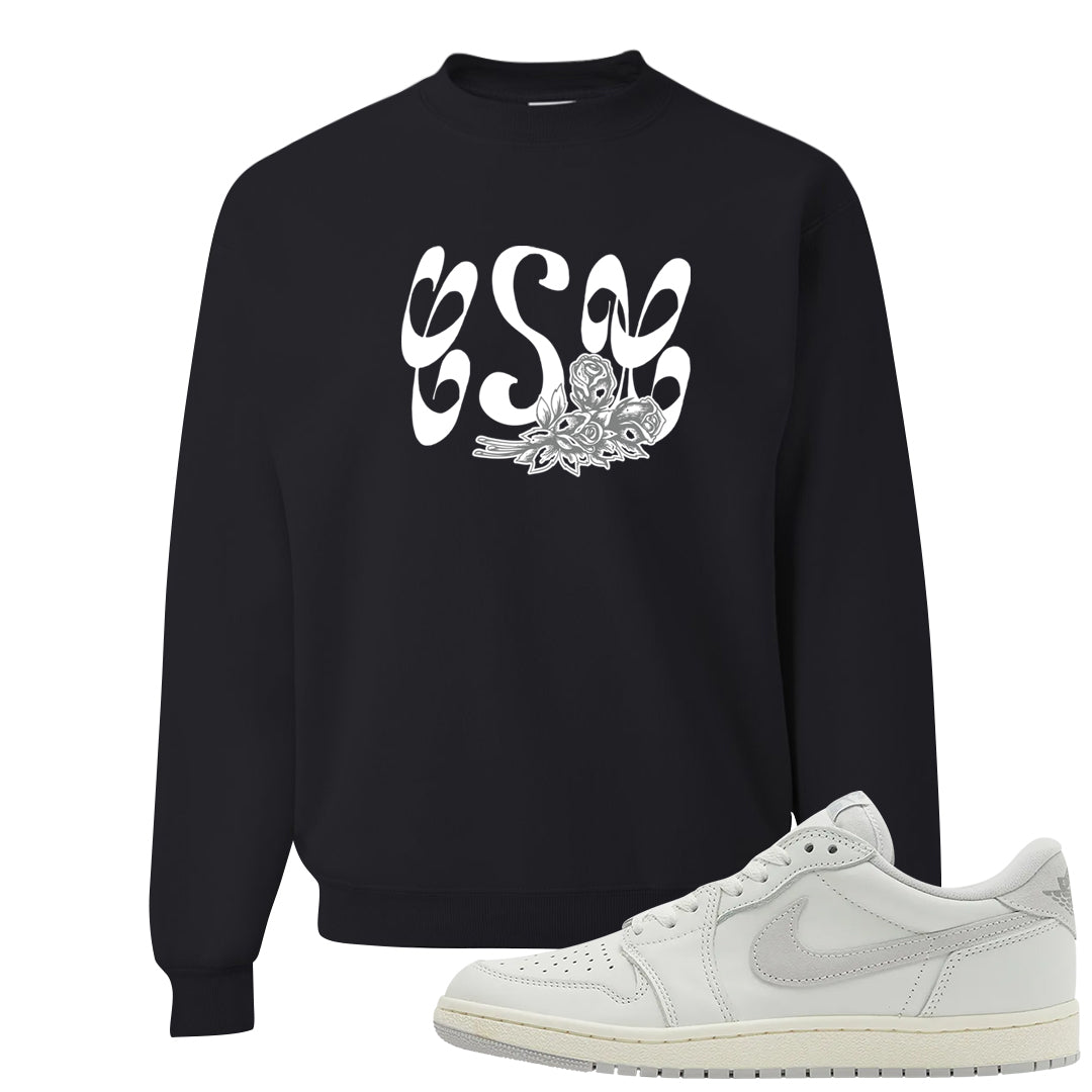 Neutral Grey Low 1s Crewneck Sweatshirt | Certified Sneakerhead, Black