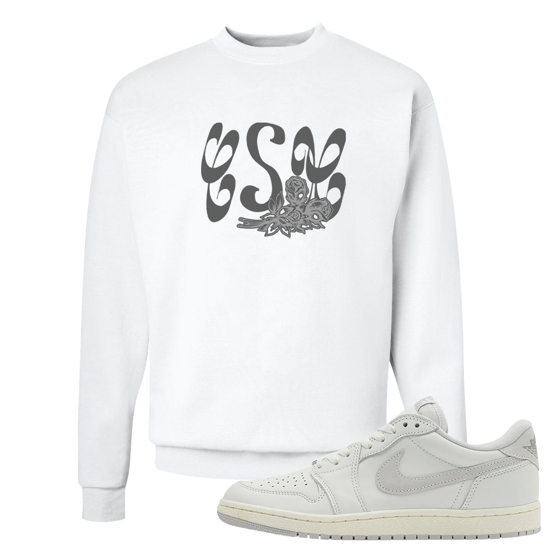 Neutral Grey Low 1s Crewneck Sweatshirt | Certified Sneakerhead, White