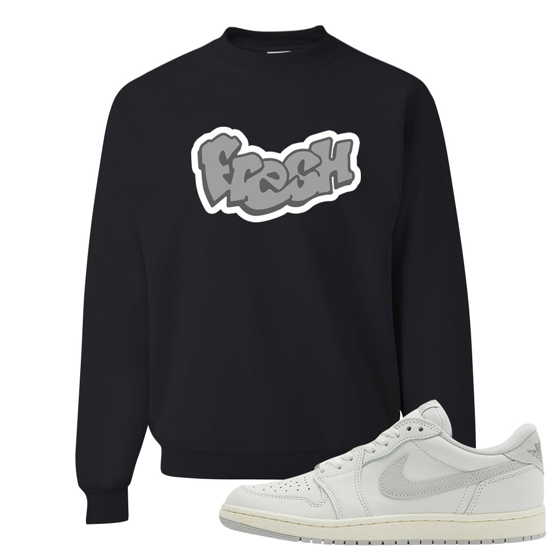 Neutral Grey Low 1s Crewneck Sweatshirt | Fresh, Black