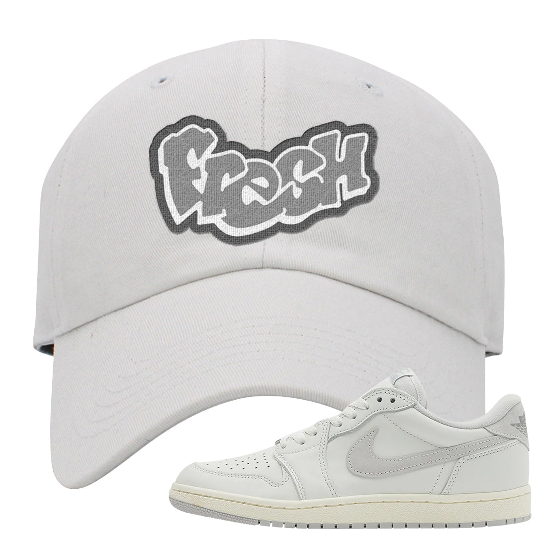 Neutral Grey Low 1s Dad Hat | Fresh, White