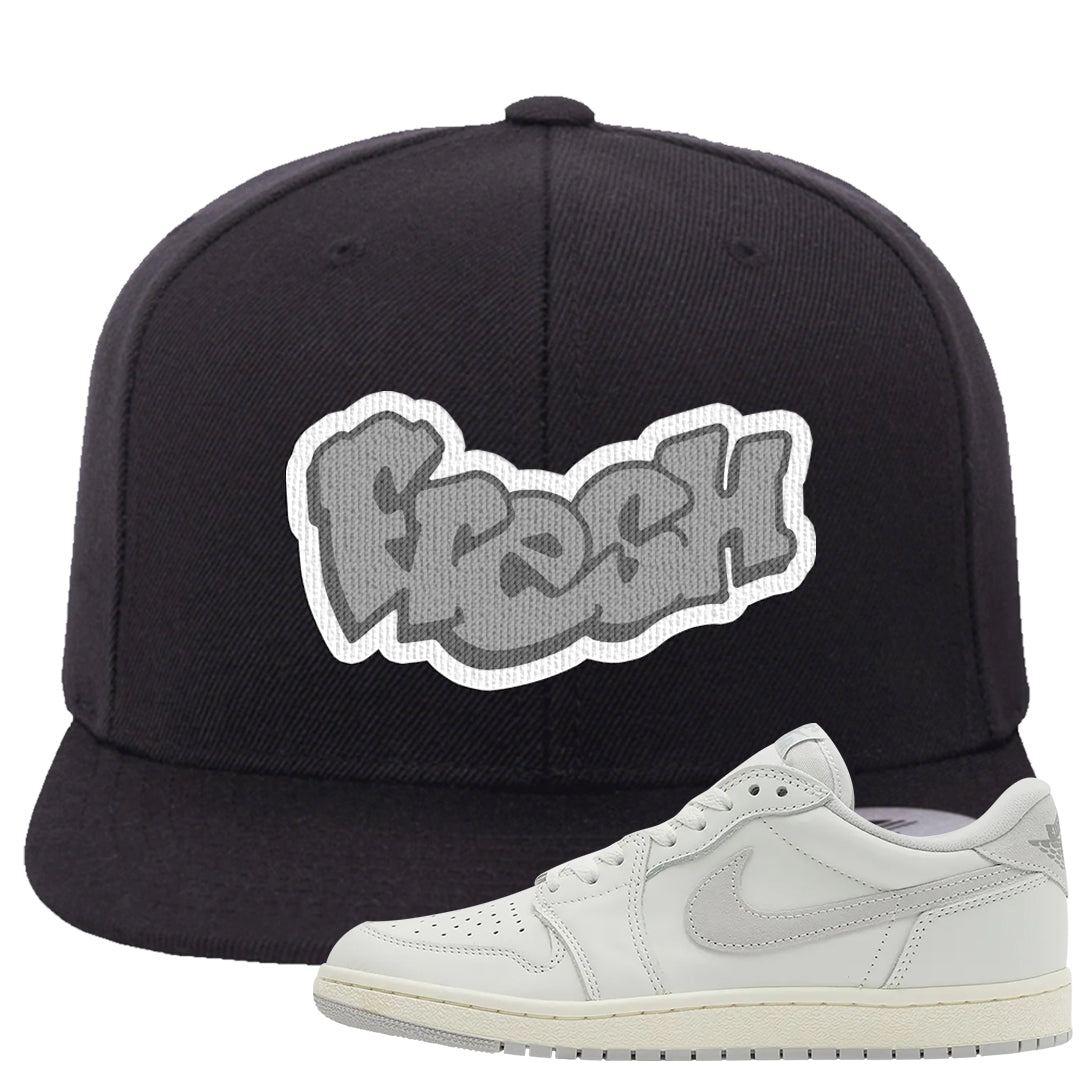 Neutral Grey Low 1s Snapback Hat | Fresh, Black