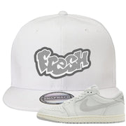 Neutral Grey Low 1s Snapback Hat | Fresh, White