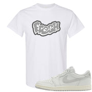 Neutral Grey Low 1s T Shirt | Fresh, White